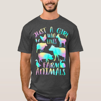 T-shirt Juste une fille qui aime les animaux de ferme - Va