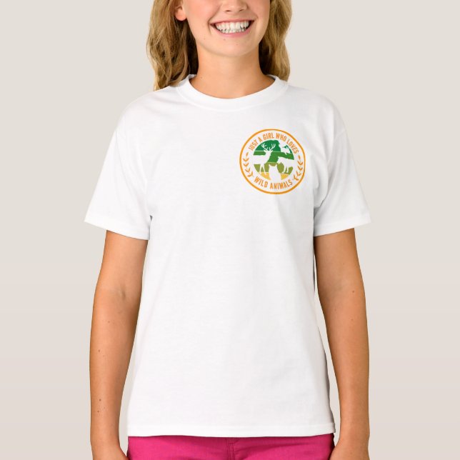 T-shirt Juste une fille qui aime les animaux sauvages cade (Devant)