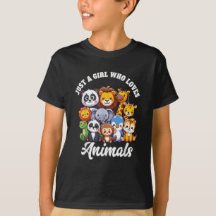 T-shirt Juste une fille qui aime les animaux sauvages mign