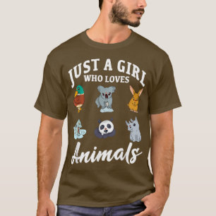 T-shirt Juste Une Fille Qui Aime Les Animaux Végétarien Vé
