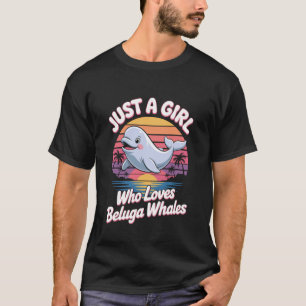 T-shirt Juste une fille qui aime les baleines beluga Migno