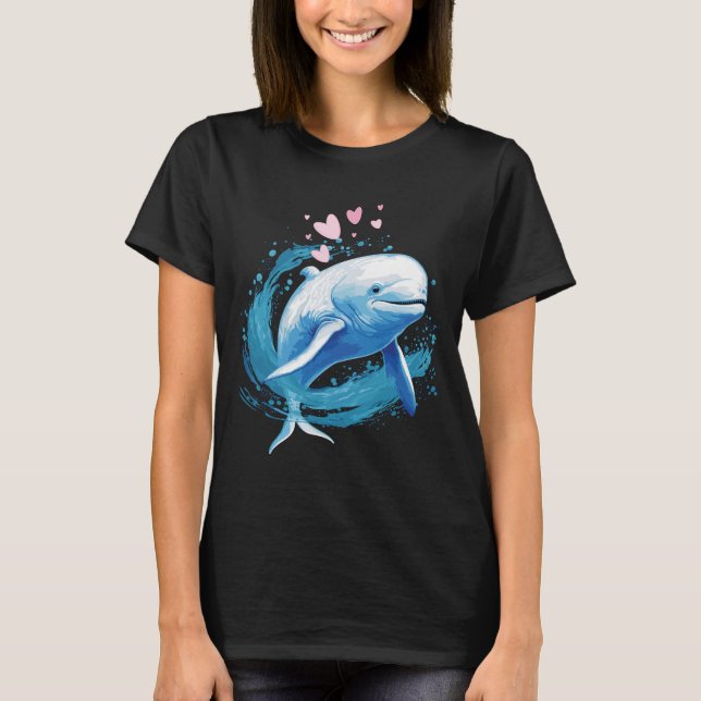T-shirt Juste une fille qui aime les baleines bélugas (Devant)