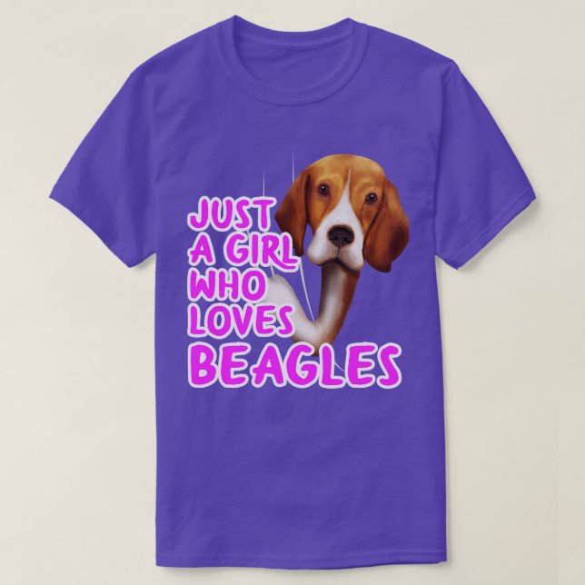 T-shirt Juste une fille qui aime les Beagles (Design devant)
