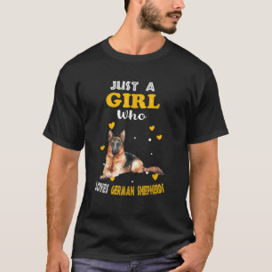 T-shirt Juste une fille qui aime les bergers allemands Amo