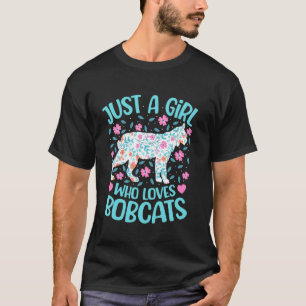 T-shirt Juste Une Fille Qui Aime Les Bobcats Floral Femmes