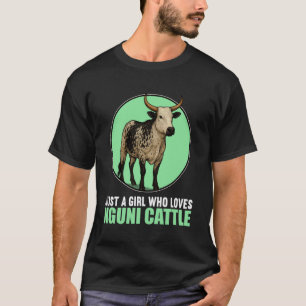 T-shirt Juste une fille qui aime les bovins Nguni Taureau