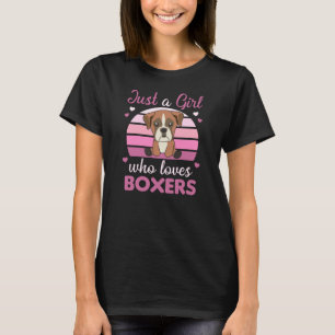 T-shirt Juste une fille qui aime les boxers - chien doux