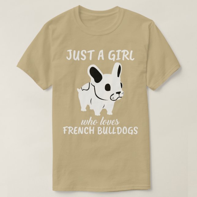 T-shirt Juste une fille qui aime les Bulldogs français 1 (Design devant)