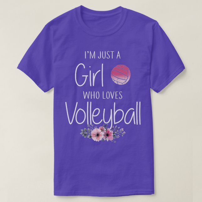 T-shirt Juste une fille qui aime les cadeaux de volley-bal (Design devant)