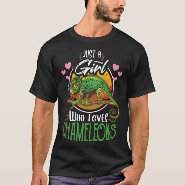 T-shirt Juste une fille qui aime les caméléons animal camé (Devant)