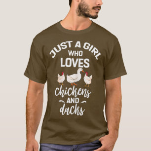 T-shirt Juste Une Fille Qui Aime Les Canards De Poulet Don