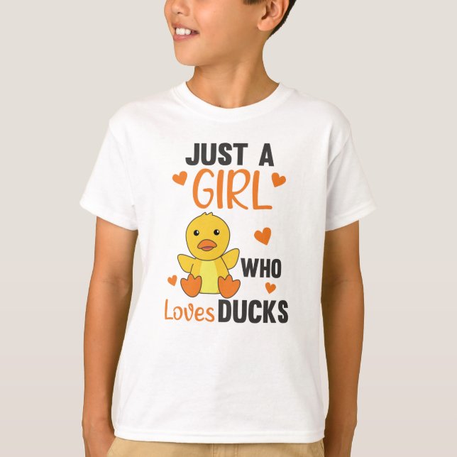T-shirt Juste une fille qui aime les canards - mignons ani (Devant)