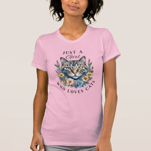 T-shirt Juste une fille qui aime les chats