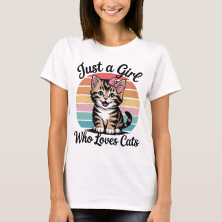 T-shirt Juste une fille qui aime les chats