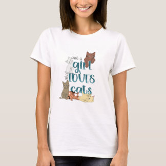 T-shirt Juste une fille qui aime les chats