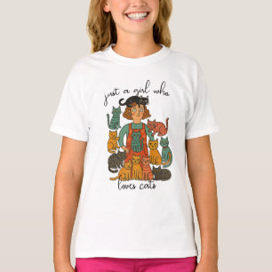 T-shirt Juste Une Fille Qui Aime Les Chats - Adorable Amat