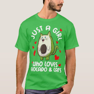 T-shirt Juste une fille qui aime les chats Avocado Kawaii