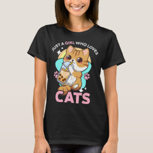 T-shirt Juste Une Fille Qui Aime Les Chats Boba Bubble Mil