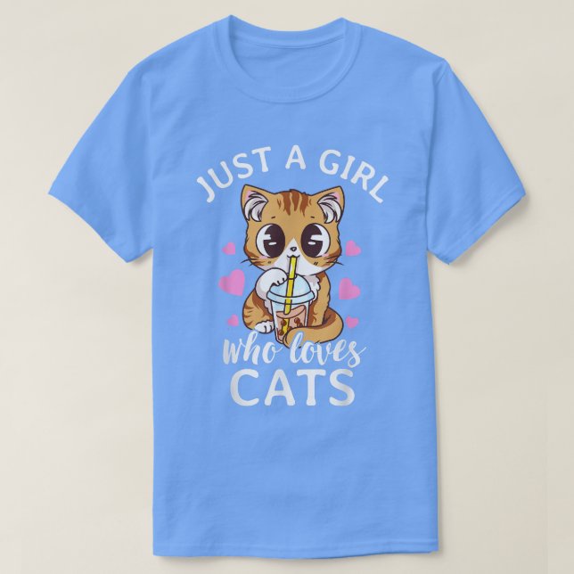 T-shirt Juste Une Fille Qui Aime Les Chats Bubble Tea Tapi (Design devant)