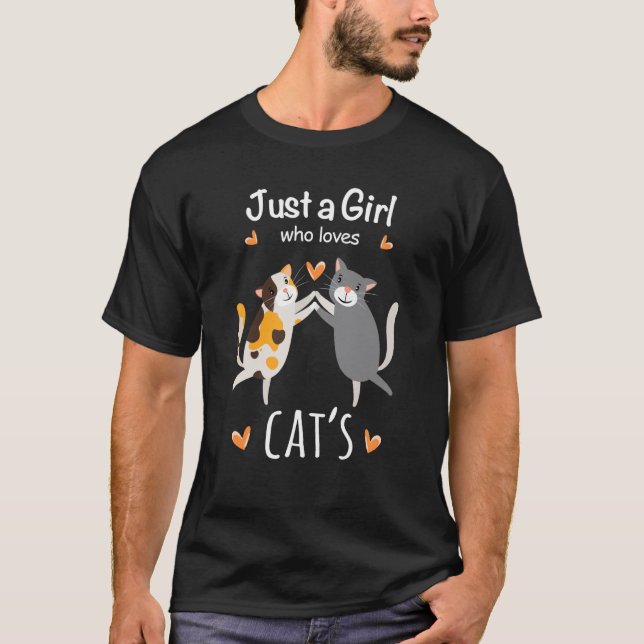T-shirt Juste Une Fille Qui Aime Les Chats Cute Chat (Devant)