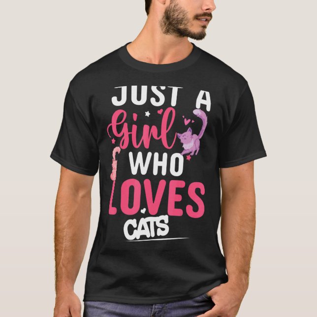 T-shirt Juste Une Fille Qui Aime Les Chats Cute Chat (Devant)