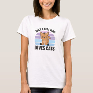 T-shirt Juste Une Fille Qui Aime Les Chats Cute Chats Vint