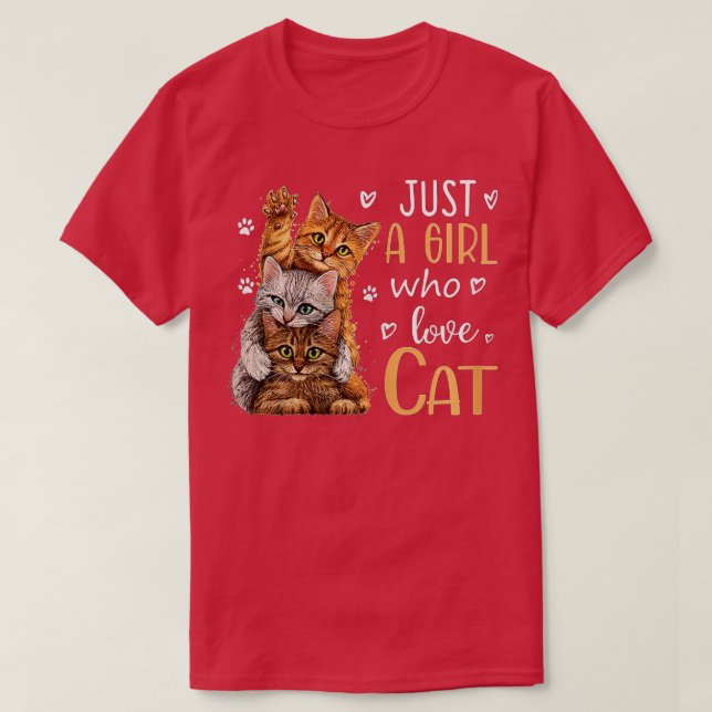 T-shirt Juste Une Fille Qui Aime Les Chats De Mignons Cade (Design devant)