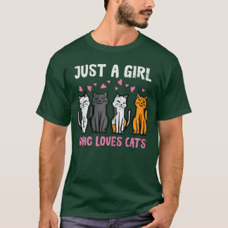 T-shirt Juste une fille qui aime les chats drôle femmes fi