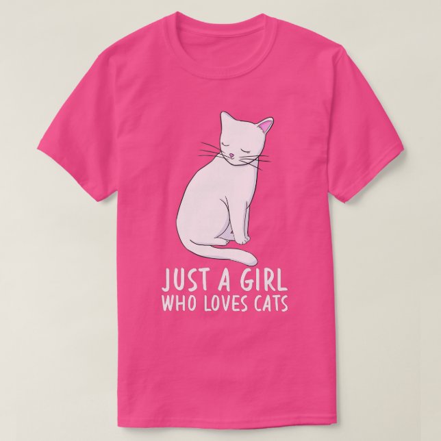 T-shirt Juste une fille qui aime les chats drôle mignon Ki (Design devant)