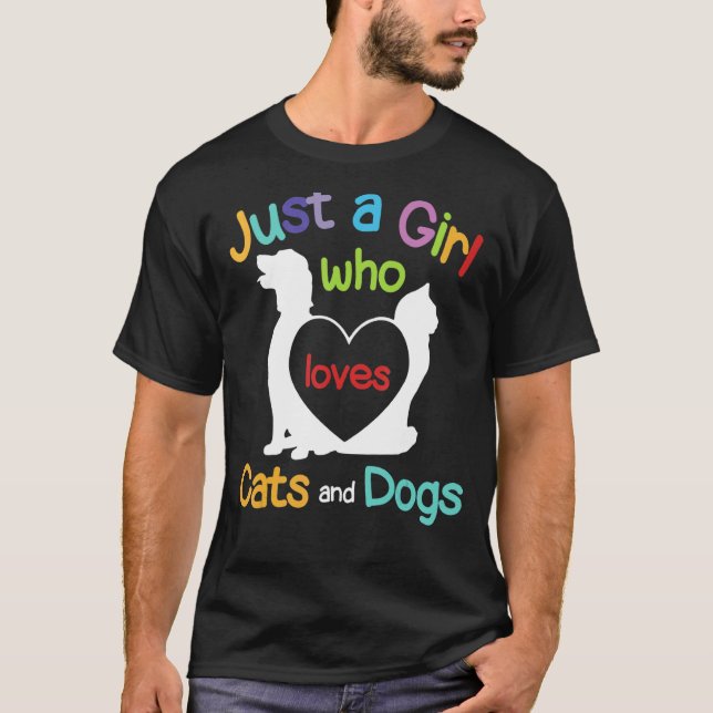 T-shirt Juste Une Fille Qui Aime Les Chats Et Chiens Propr (Devant)