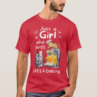 T-shirt Juste Une Fille Qui Aime Les Chats Et La Cuisine K