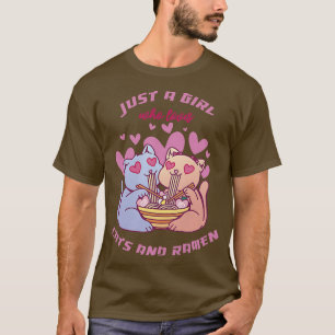 T-shirt Juste Une Fille Qui Aime Les Chats Et Ramen Anime 