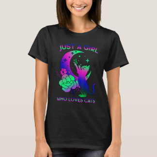 T-shirt Juste Une Fille Qui Aime Les Chats Fleur Papillon