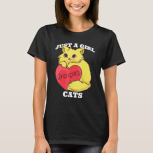 T-shirt Juste Une Fille Qui Aime Les Chats Mignonne Chat P