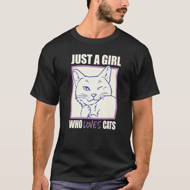T-shirt Juste Une Fille Qui Aime Les Chats Mignonne Maman  (Devant)