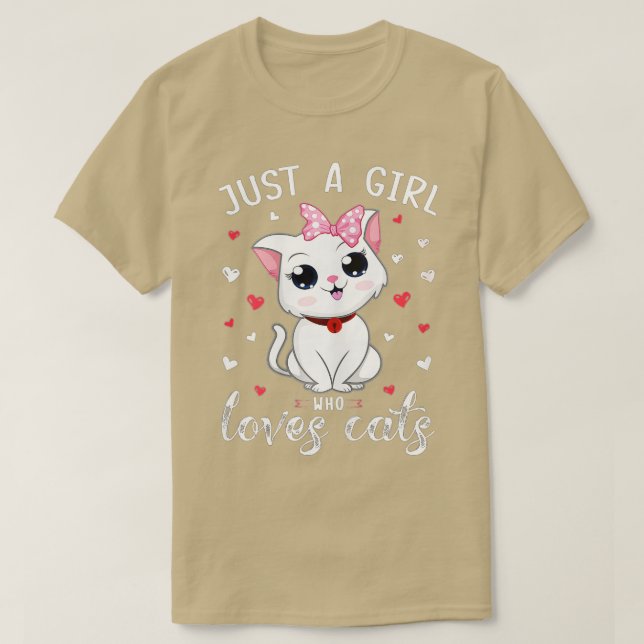 T-shirt Juste Une Fille Qui Aime Les Chats Mignonnes Amour (Design devant)
