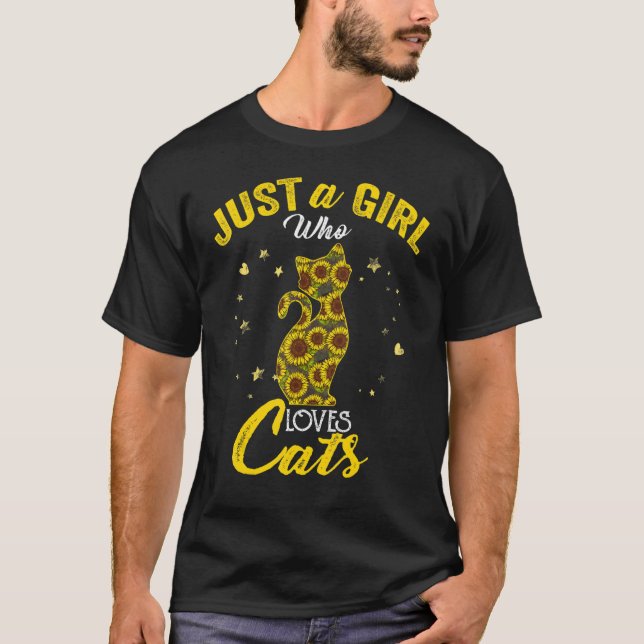 T-shirt Juste Une Fille Qui Aime Les Chats Mignonnes Pour  (Devant)