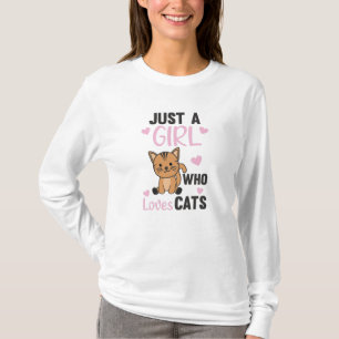 T-shirt Juste une fille qui aime les chats mignons animaux
