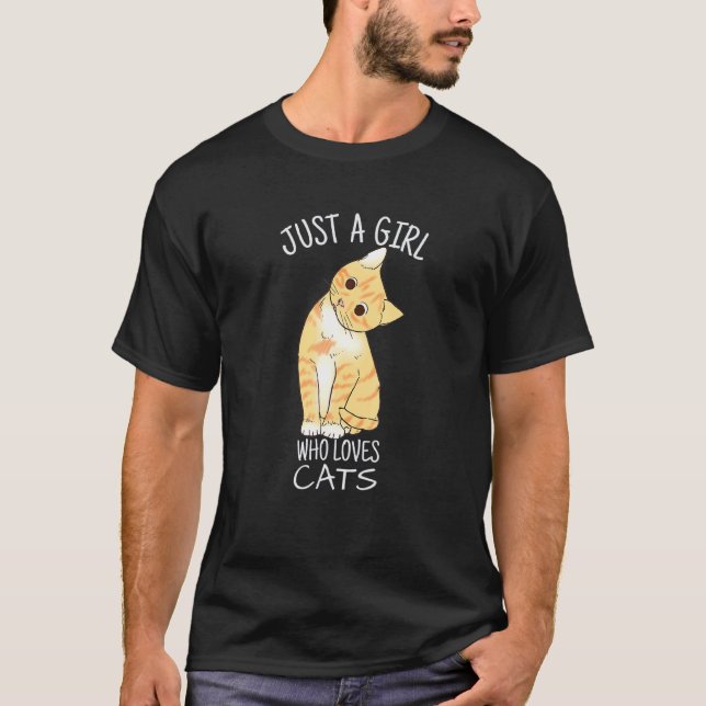 T-shirt Juste Une Fille Qui Aime Les Chats Pour Chat (Devant)