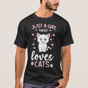 T-shirt Juste une fille qui aime les chats propriétaire Am