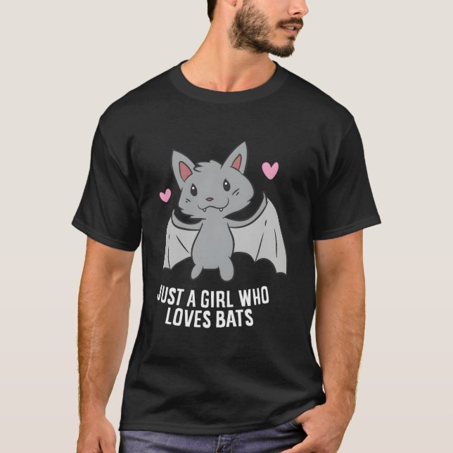 T-shirt Juste une fille qui aime les chauves-souris (Devant)