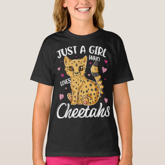 T-shirt juste une fille qui aime les cheetahs (Devant)