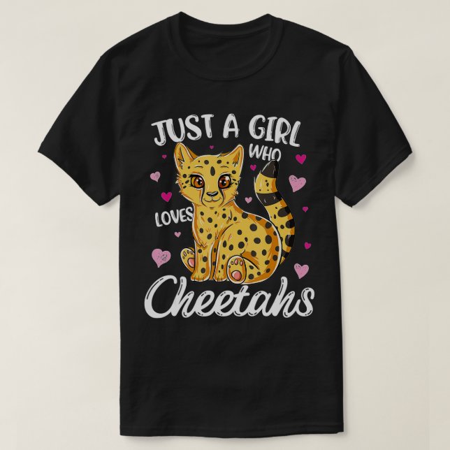 T-shirt Juste Une Fille Qui Aime Les Cheetahs Femmes Cheet (Design devant)