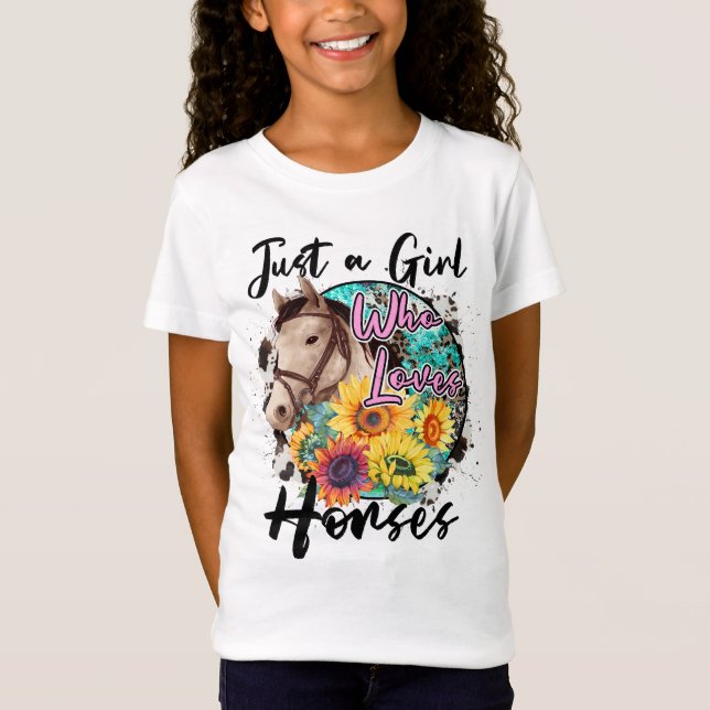 T-Shirt Juste une fille qui aime les chevaux (Devant)