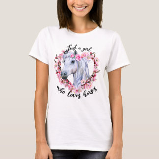 T-shirt Juste une fille qui aime les chevaux