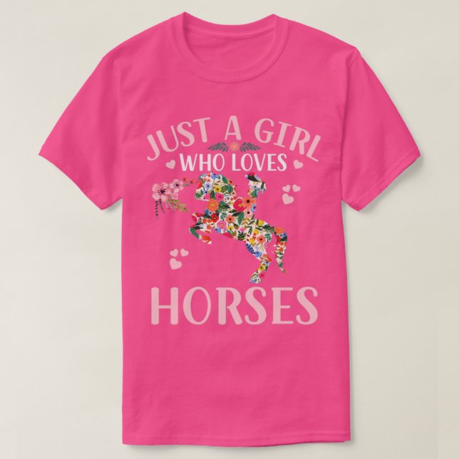 T-shirt Juste une fille qui aime les chevaux (Design devant)