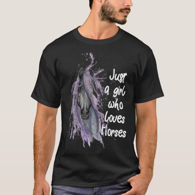 T-shirt Juste Une Fille Qui Aime Les Chevaux (Devant)