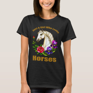 T-shirt Juste Une Fille Qui Aime Les Chevaux