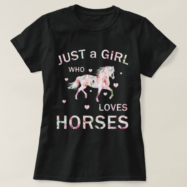 T-shirt Juste Une Fille Qui Aime Les Chevaux (Design devant)
