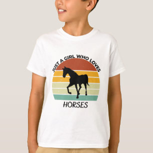 T-shirt Juste une fille qui aime les chevaux